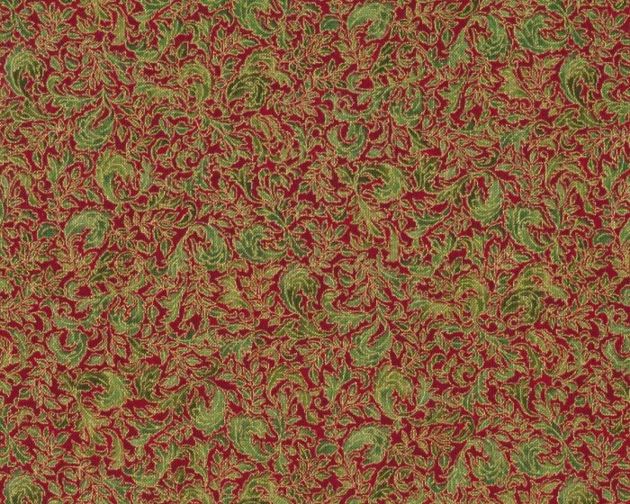 Metallic-Patchworkstoff FUSIONS REGENT, Blattranken, dunkelrot-gold, Robert Kaufman