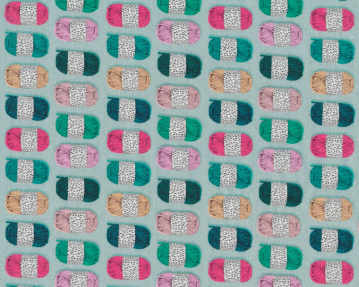 Patchworkstoff HANDMADE, Garnknäuel, grün