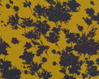 Viskose-Twill PRINT, Schattenblüten, goldgelb, Toptex
