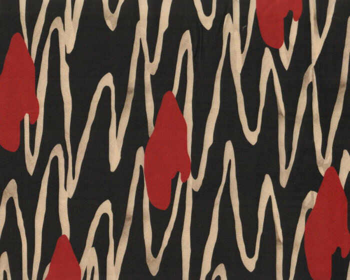 Seidenbaumwollstoff EMMY, Zackenwellen, dunkelrot, Toptex