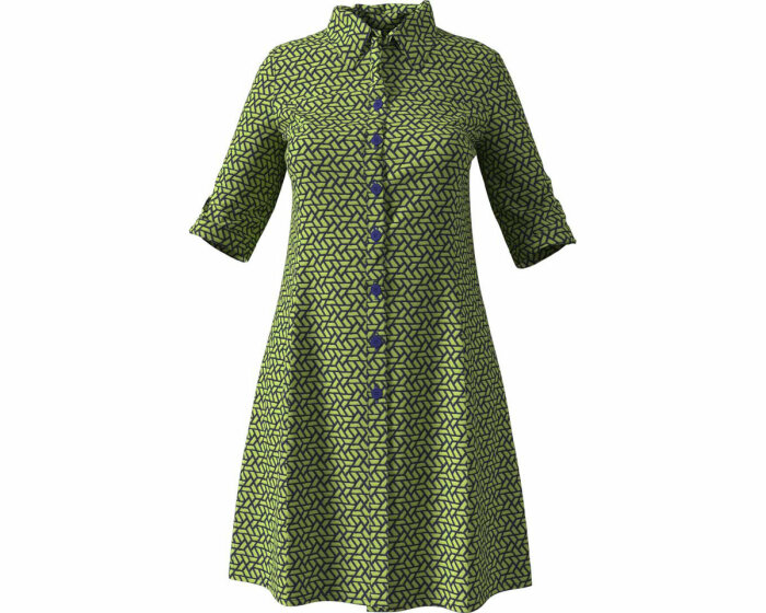 Zwischenmass Schnittmuster HEMDBLUSENKLEID MIT KNOPFLEISTE 168 K (Kleiner Umfang)