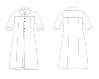 Zwischenmass Schnittmuster HEMDBLUSENKLEID MIT KNOPFLEISTE 168 K (Kleiner Umfang)
