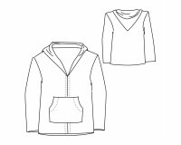 Zwischenmass Schnittmuster PULLOVER MIT KAPUZE 168 M (Mittlerer Umfang)