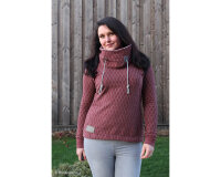 Jacquardjersey COZY COLLECTION, Rauten, weinrot, Lycklig...