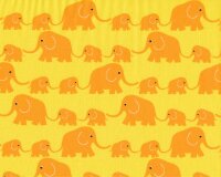 Westfalenstoff JUNGE LINIE kbA, Elefanten, gelb-orange
