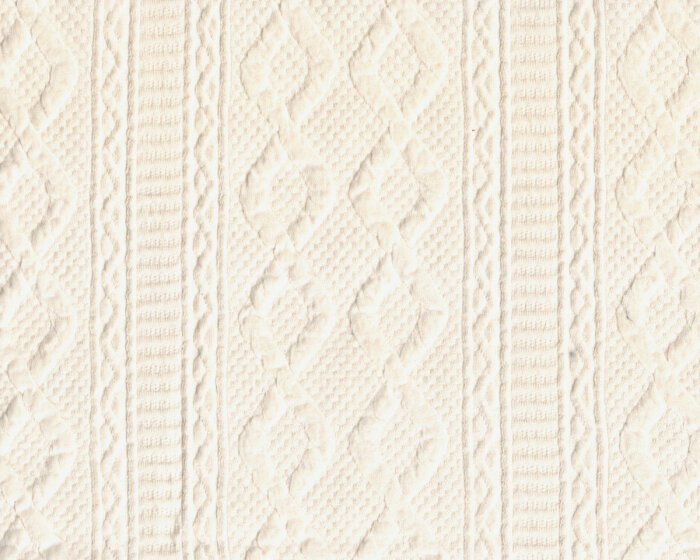 Italienischer Strukturjersey ROBERTA, Zopfstreifen, wollweiß