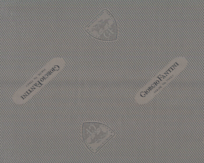 Italienischer Futterstoff FANTINI, Wappen, steingrau