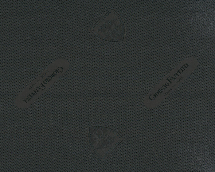 Italienischer Futterstoff FANTINI, Wappen, schwarzbraun