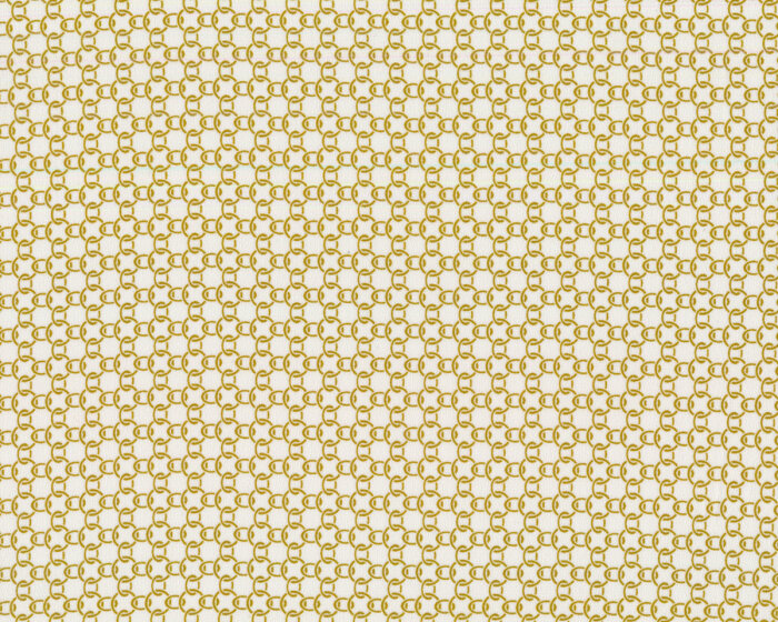 Italienischer Seiden-Crepe de Chine VINCHI, Kettenmuster, olivgelb