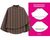 Italienischer Bouclé-Wollstoff PRAMO, Glencheck-Karo, braun