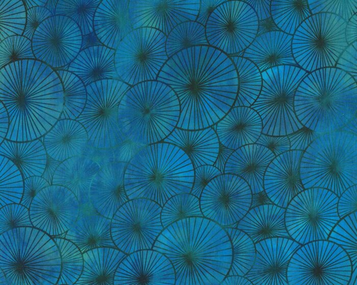 Patchworkstoff SEASONS, Segment-Kreise, aqua, In the Beginning