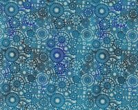 Patchworkstoff SEASONS, Kaleidoskop-Blüten, türkisblau,...