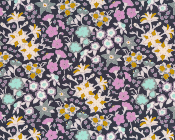 Popeline-Patchworkstoff HOOKED, Blümchen, rosa, Art Gallery