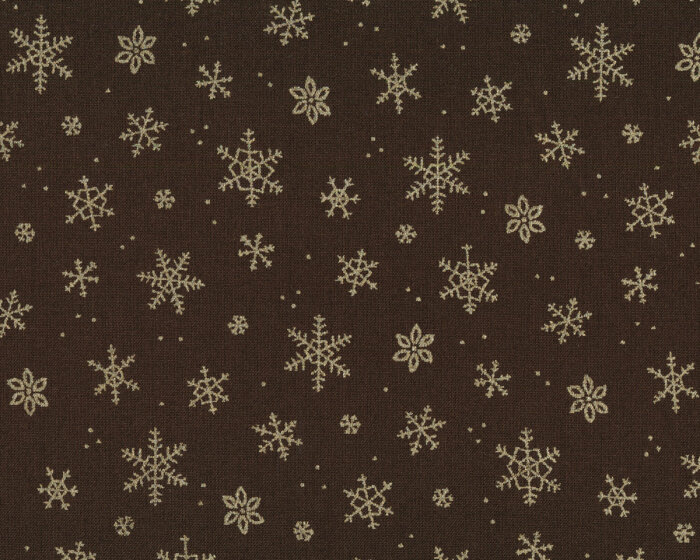 Westfalenstoff HIMMELPFORT, Schneesterne, dunkelbraun