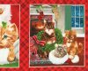 60-cm-Rapport Patchworkstoff FIRESIDE KITTENS, Katzen-Weihnachtsbilder, Henry Glass
