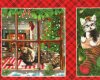 60-cm-Rapport Patchworkstoff FIRESIDE KITTENS, Katzen-Weihnachtsbilder, Henry Glass