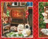 60-cm-Rapport Patchworkstoff FIRESIDE KITTENS, Katzen-Weihnachtsbilder, Henry Glass