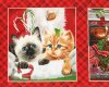 60-cm-Rapport Patchworkstoff FIRESIDE KITTENS, Katzen-Weihnachtsbilder, Henry Glass