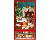 60-cm-Panel Patchworkstoff FIRESIDE KITTENS, Katzen-Weihnachten, Henry Glass