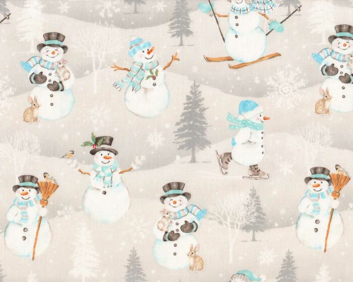 Patchworkstoff SNOW VALLEY, Schneemänner, Wilmington Prints