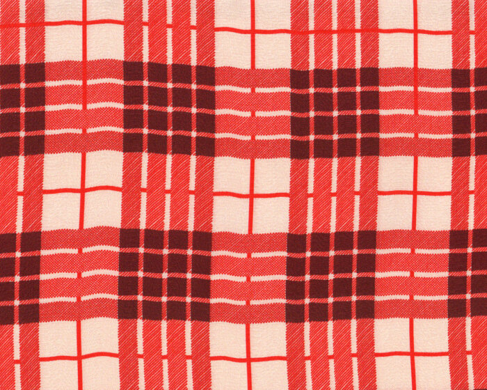 Italienischer Jacquard-Seidenstoff NICE, Glencheck-Karo, rot