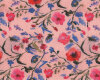 Italienische Bourette-Seide MARIONA, Blumen, rosa-blau