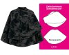 Italienischer Baumwollsamtstoff MUSICA, Lautenspielerin, schwarz