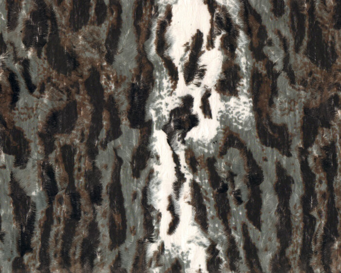 Italienisches Fellimitat aus Viskose OZELOT, Tierfell, grau