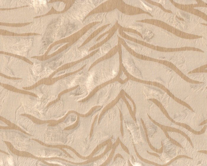 Italienisches Fellimitat aus Viskose TIGER, Tierfell, creme