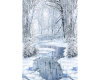 1 Reststück 60-cm-Panel Patchworkstoff WINTER HIKE, Flußlandschaft,Timeless Treasures
