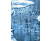 1 Reststück 60-cm-Panel Patchworkstoff WINTER HIKE, Flußlandschaft,Timeless Treasures