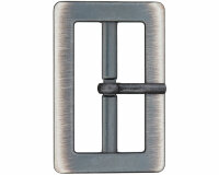 Gürtelschnalle aus Metall, Union Knopf gunmetall-silber 40 mm