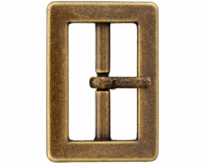 Gürtelschnalle aus Metall, Union Knopf altmessing gold 25 mm
