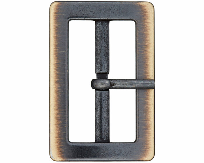 Gürtelschnalle aus Metall, Union Knopf gunmetall-gold 40 mm