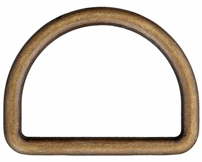 D-Ringe aus Metall, Union Knopf altmessing gold 30 mm