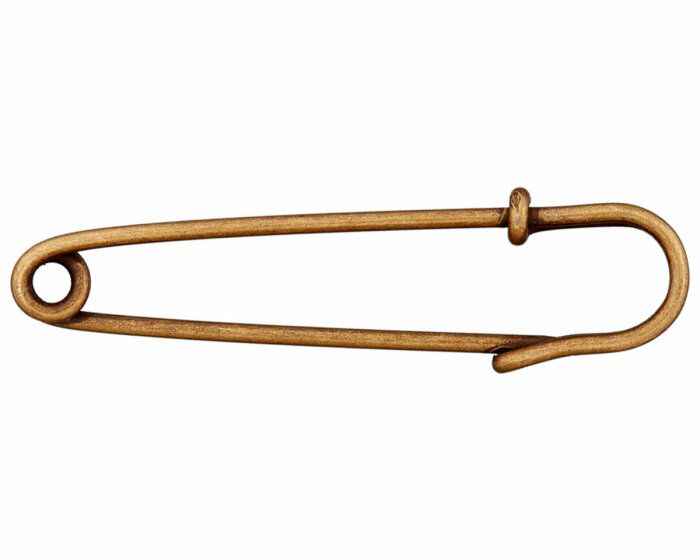 Kiltnadel aus Metall, Union Knopf altmessing gold 50 mm