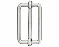 Leiterschnalle mit Steg aus Metall, Union Knopf silber 20 mm