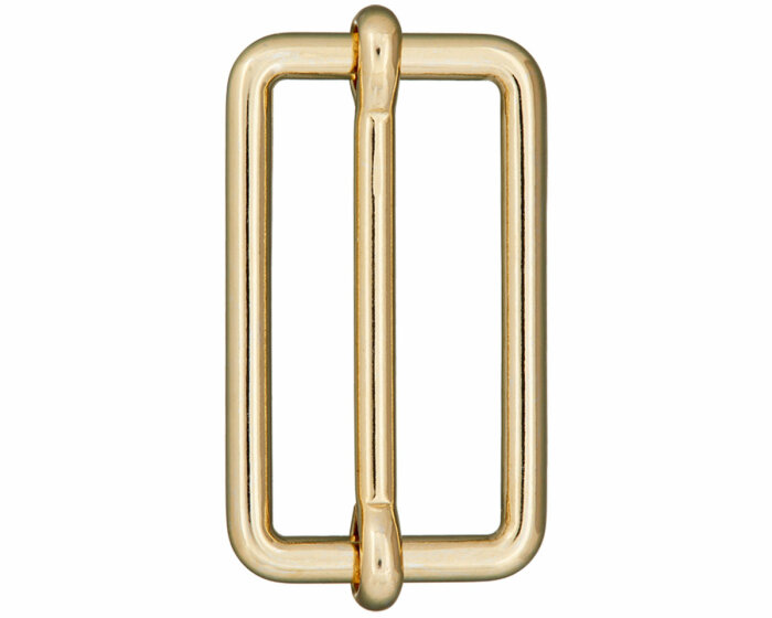 Leiterschnalle mit Steg aus Metall, Union Knopf gold 20 mm