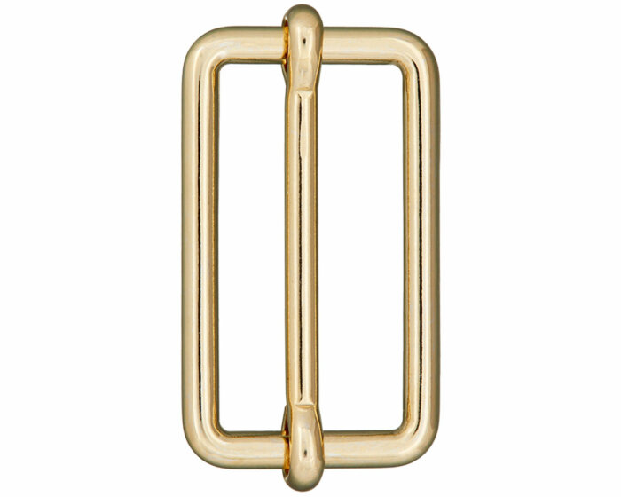 Leiterschnalle mit Steg aus Metall, Union Knopf gold 50 mm