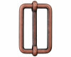 Leiterschnalle mit Steg aus Metall, Union Knopf altkupfer 25 mm
