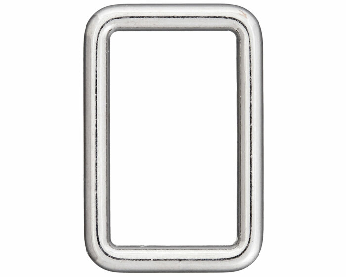 Rechteck-Ring aus Metall, Union Knopf silber 20 mm