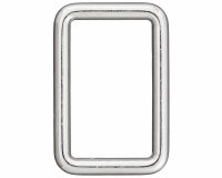 Rechteck-Ring aus Metall, Union Knopf silber 20 mm