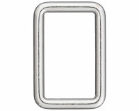 Rechteck-Ring aus Metall, Union Knopf silber 25 mm