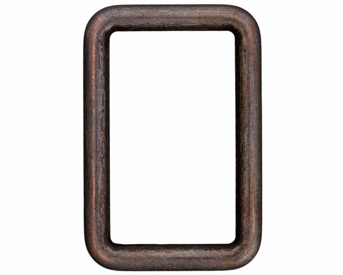 Rechteck-Ring aus Metall, Union Knopf gunmetall 50 mm