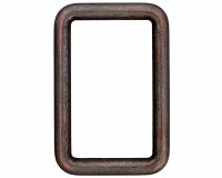 Rechteck-Ring aus Metall, Union Knopf gunmetall 50 mm