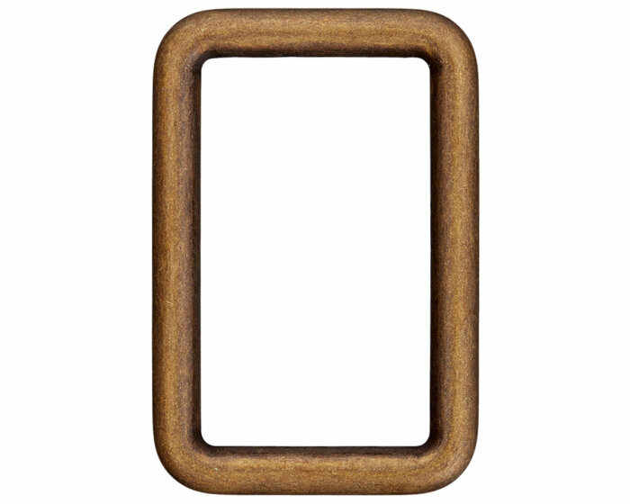 Rechteck-Ring aus Metall, Union Knopf altmessing gold 50 mm