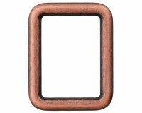 Rechteck-Ring aus Metall, Union Knopf altkupfer 40 mm