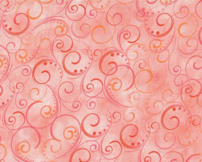 Rückseitenstoff SWIRLING SPLENDOR, Kringel, lachsrosa, Greta Lynn