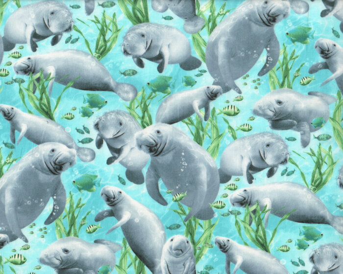 Patchworkstoff AQUARIUM, Seekühe, Timeless Treasures