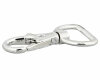 Karabinerhaken aus Metall, schmal, Union Knopf silber 25 mm